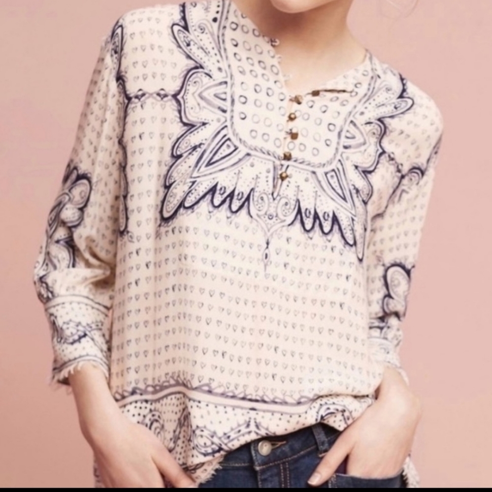 Anthro Maeve Morgan butterfly top